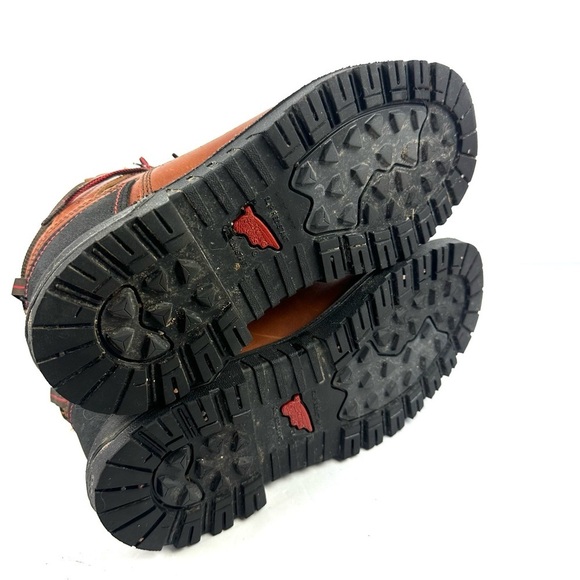 Red Wing Boots Mens 7.5 Brown Leather Lace Up Safety Cap Toe Workwear 4803 - Picture 9 of 11